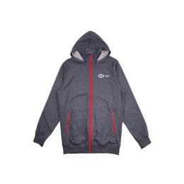 Custom-made floral gray long-sleeved sweater design red zipper hooded collar sweater supplier Z597 Custom-made floral gray long-sleeved sweater design red zipper hooded collar sweater supplier Z597